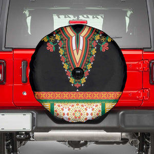 Africa Dashiki Spare Tire Cover Embroidery Neckline Floral Pattern