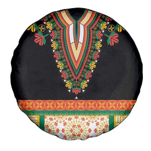 Africa Dashiki Spare Tire Cover Embroidery Neckline Floral Pattern