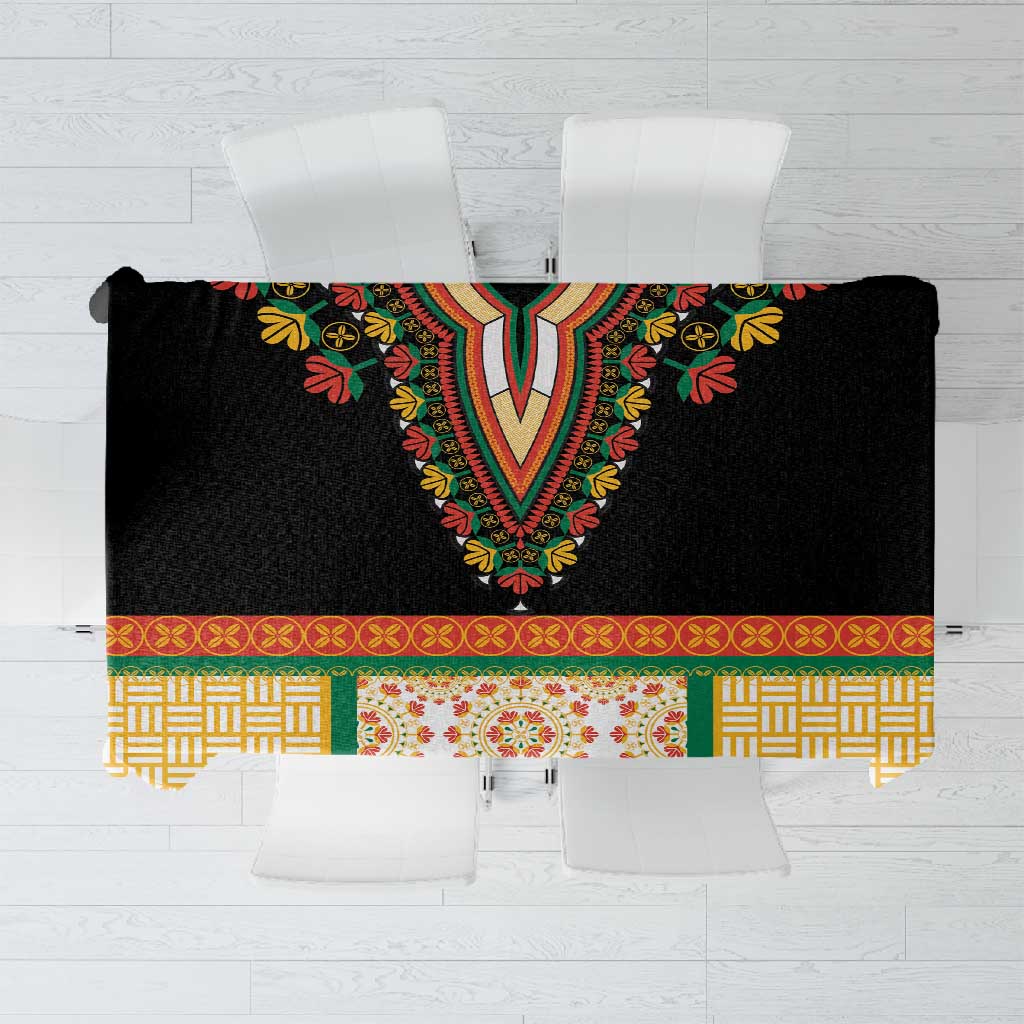 Africa Dashiki Tablecloth Embroidery Neckline Floral Pattern