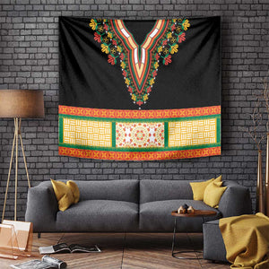 Africa Dashiki Tapestry Embroidery Neckline Floral Pattern