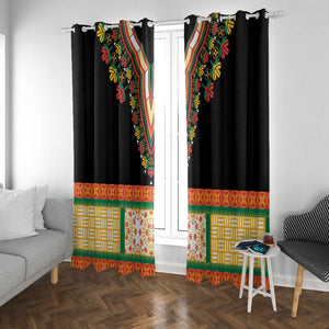 Africa Dashiki Window Curtain Embroidery Neckline Floral Pattern