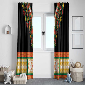 Africa Dashiki Window Curtain Embroidery Neckline Floral Pattern