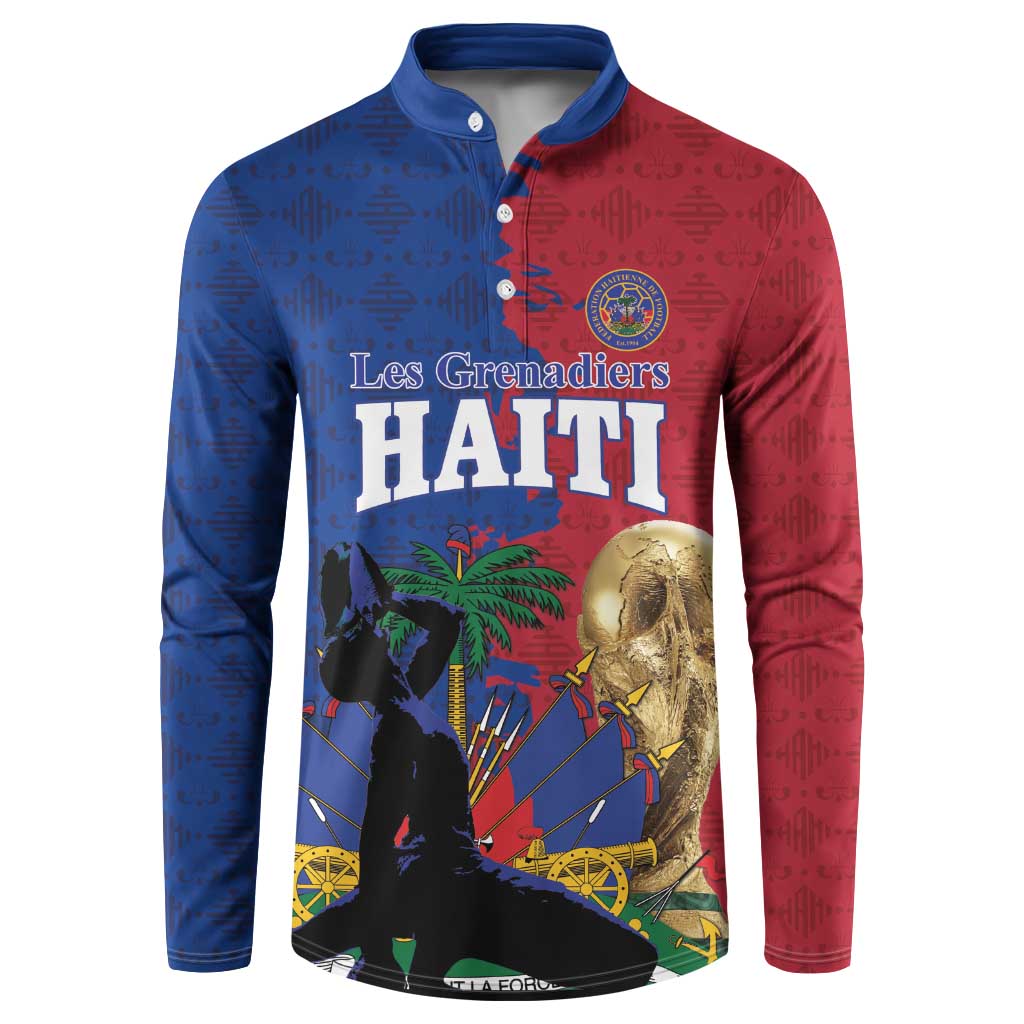 Custom Afro-Haitians Football Spirit Button Sweatshirt Les Grenadiers 2026 World Cup