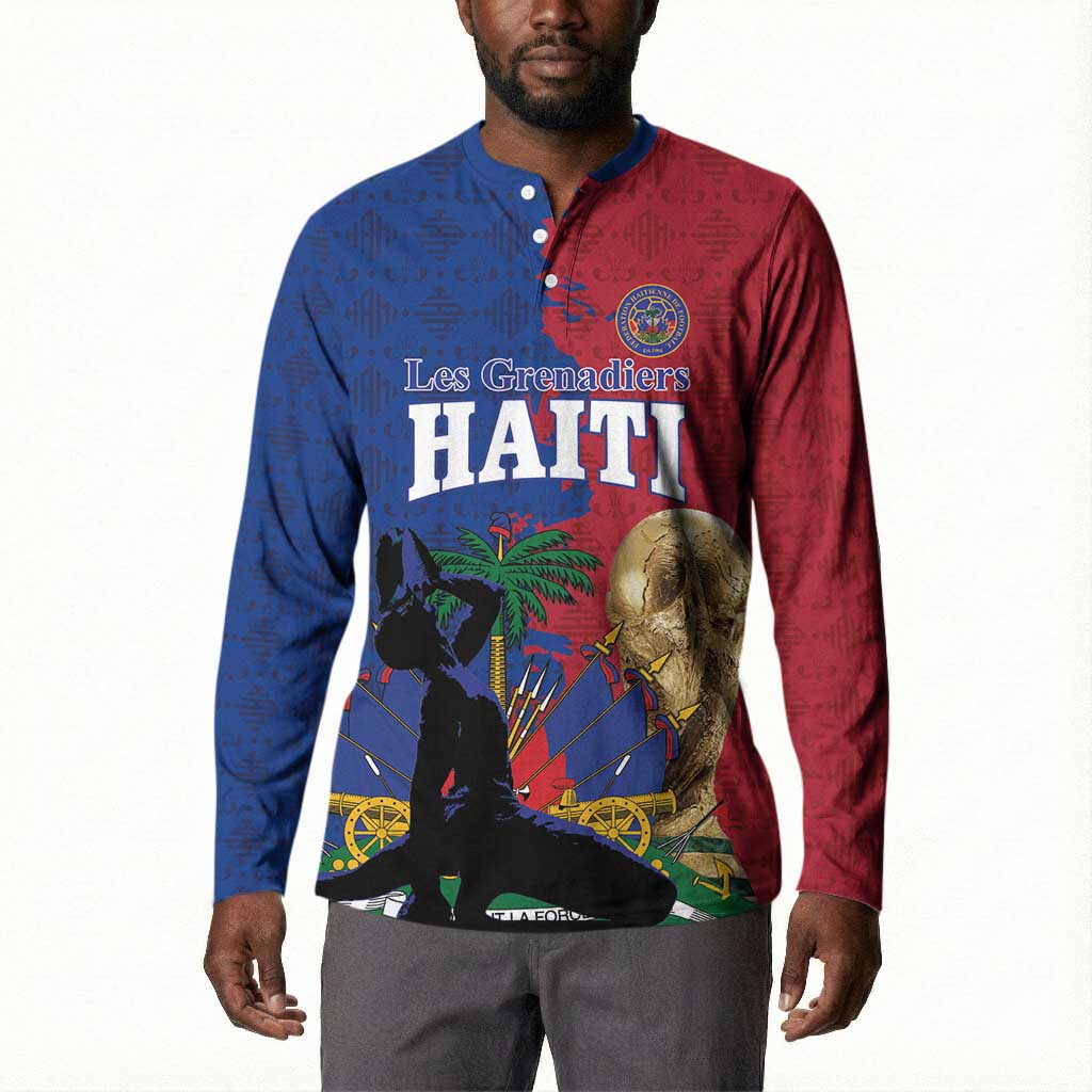 Custom Afro-Haitians Football Spirit Button Sweatshirt Les Grenadiers 2026 World Cup