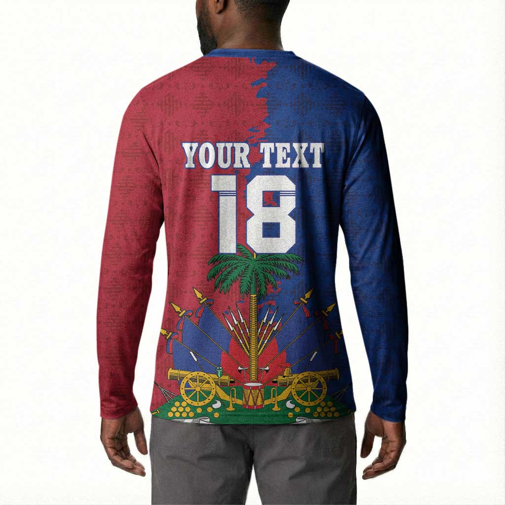 Custom Afro-Haitians Football Spirit Button Sweatshirt Les Grenadiers 2026 World Cup