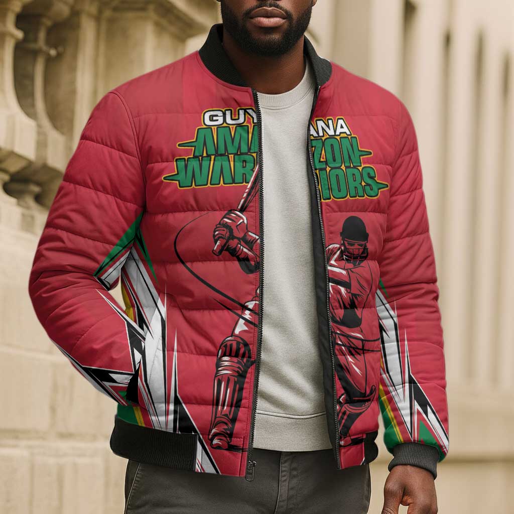 Guyana Cricket Amazon Warriors Custom Bomber Puffer Jacket Go Champion