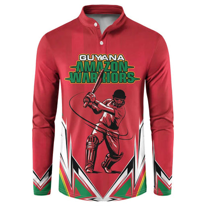 Guyana Cricket Amazon Warriors Custom Button Sweatshirt Go Champion