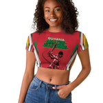 Guyana Cricket Amazon Warriors Custom Raglan Cropped T shirt Go Champion - African Pride