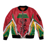 Guyana Cricket Amazon Warriors Custom Sleeve Zip Bomber Jacket Go Champion - African Pride