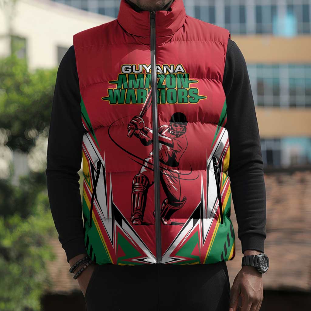 Guyana Cricket Amazon Warriors Custom Sleeveless Puffer Jacket Go Champion