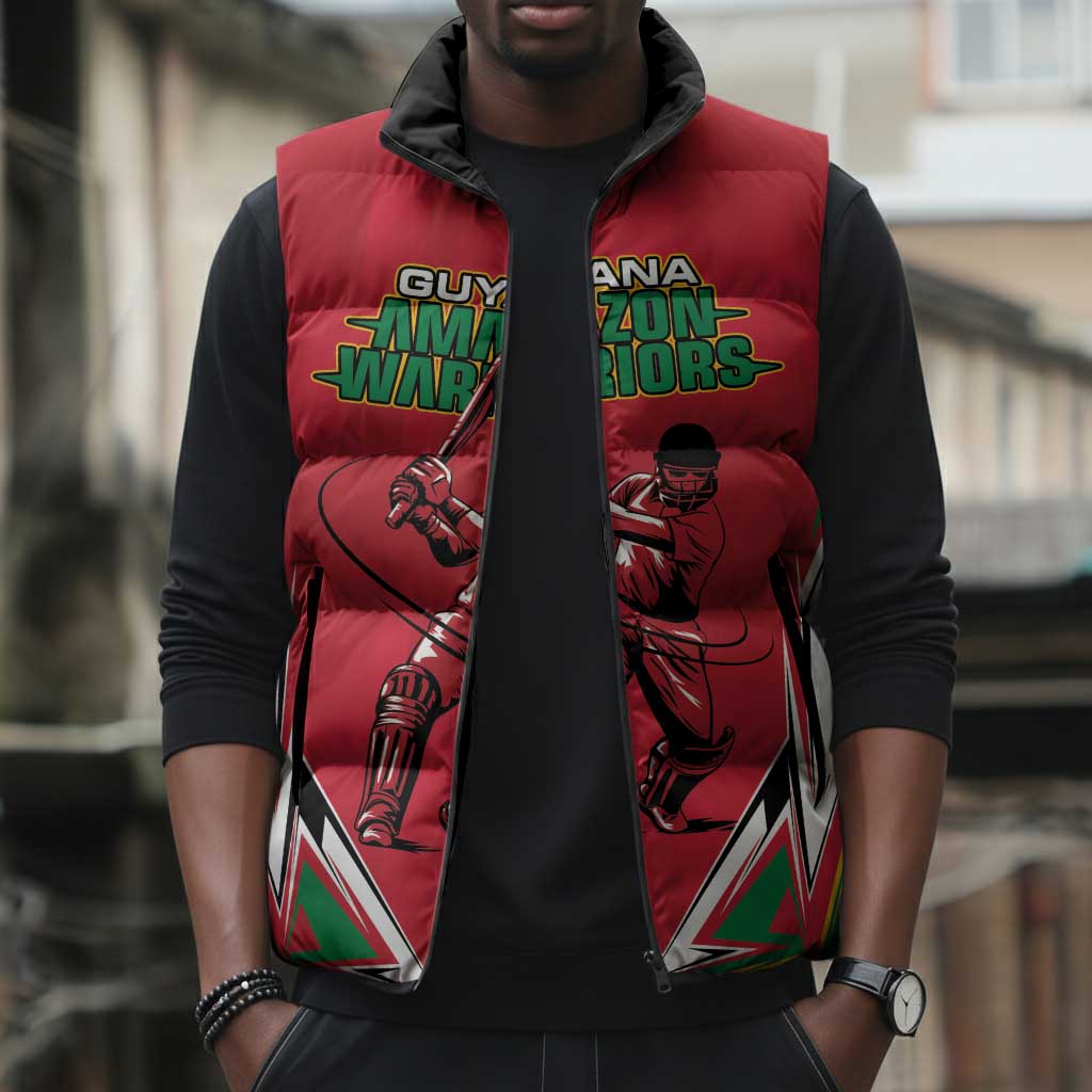Guyana Cricket Amazon Warriors Custom Sleeveless Puffer Jacket Go Champion