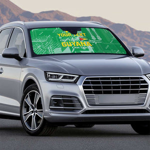 One Team One Game Guyana Football Custom Auto Sun Shade Pride Of Guyana Green Version