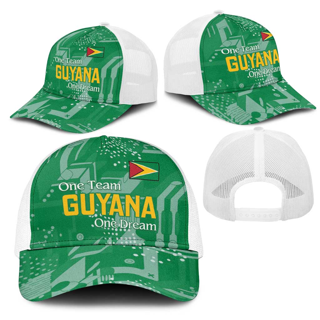 One Team One Game Guyana Baseball Net Cap Pride Of Guyana Green Version - African Pride