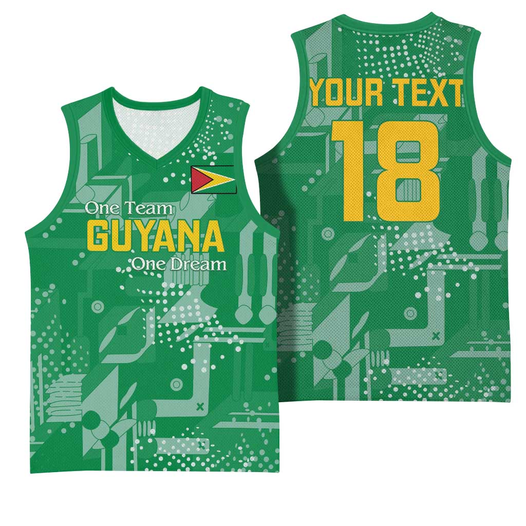 One Team One Game Guyana Football Custom Basketball Jersey Pride Of Guyana Green Version LT18