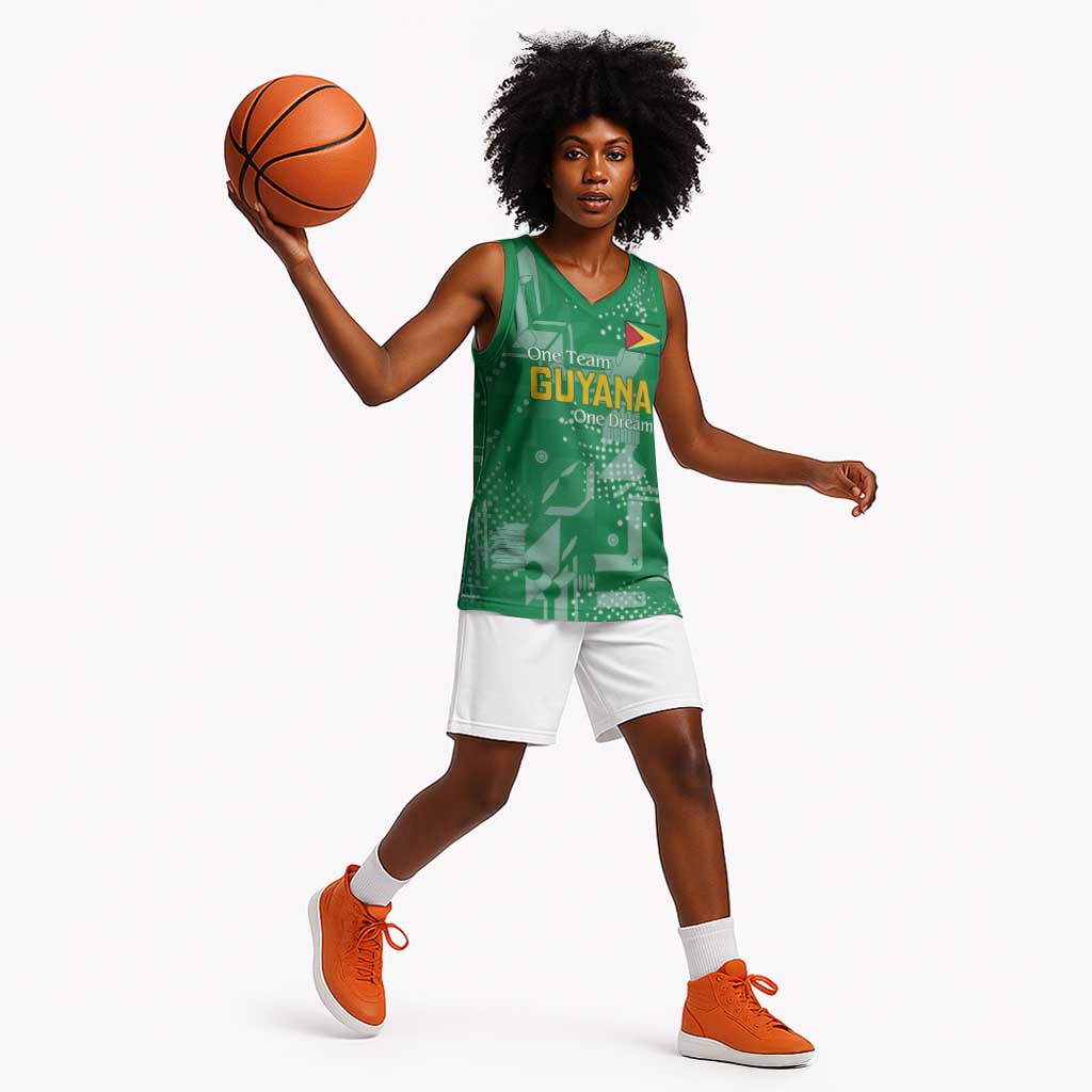 One Team One Game Guyana Football Custom Basketball Jersey Pride Of Guyana Green Version LT18