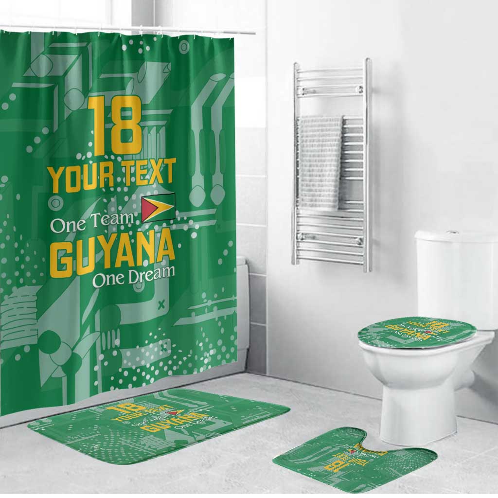 One Team One Game Guyana Football Custom Bathroom Set Pride Of Guyana Green Version