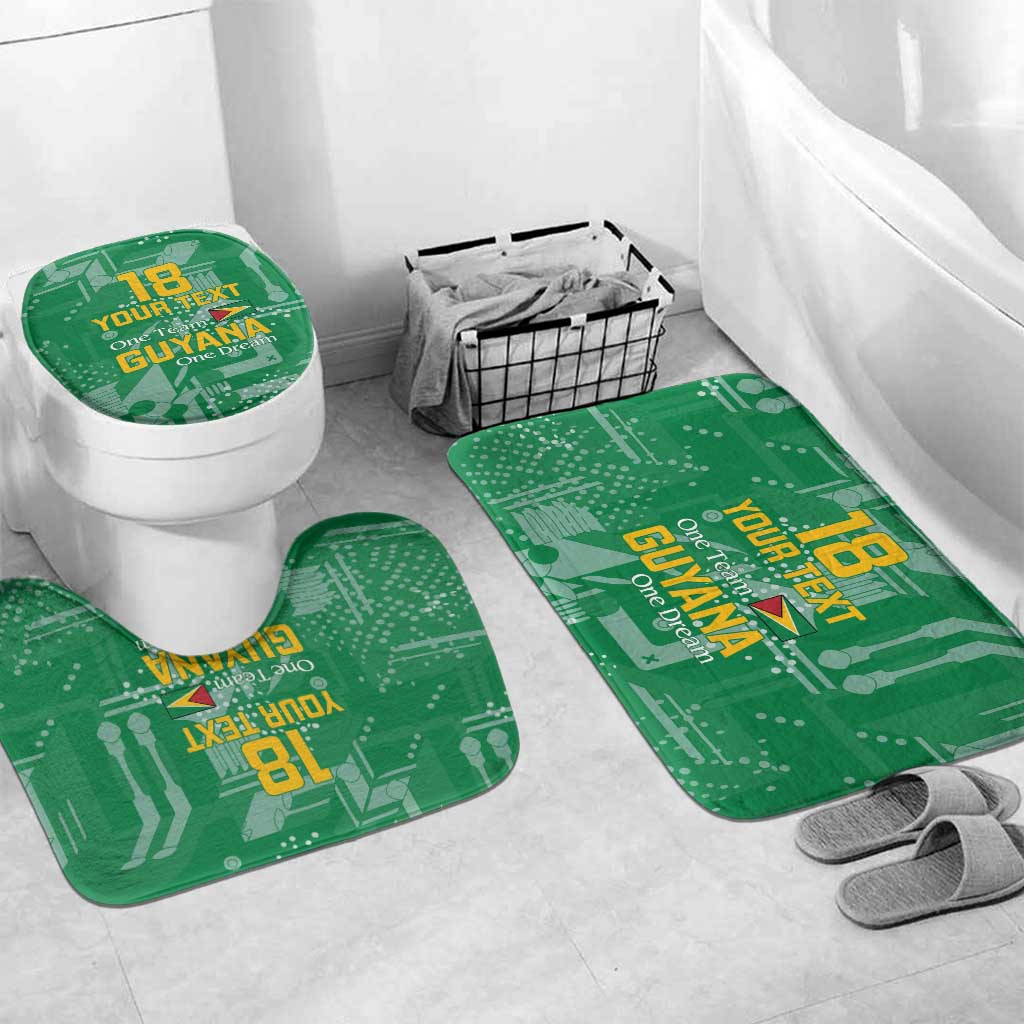 One Team One Game Guyana Football Custom Bathroom Set Pride Of Guyana Green Version