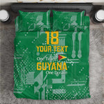 One Team One Game Guyana Football Custom Bedding Set Pride Of Guyana Green Version - African Pride