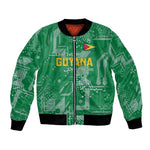 One Team One Game Guyana Football Custom Bomber Jacket Pride Of Guyana Green Version - African Pride