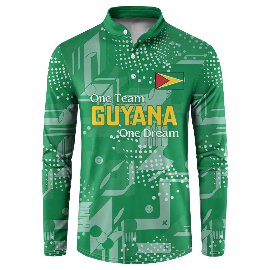One Team One Game Guyana Football Custom Button Sweatshirt Pride Of Guyana Green Version