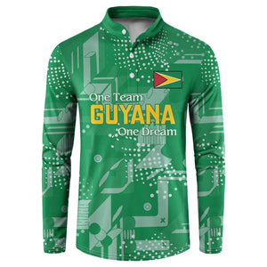 One Team One Game Guyana Football Custom Button Sweatshirt Pride Of Guyana Green Version
