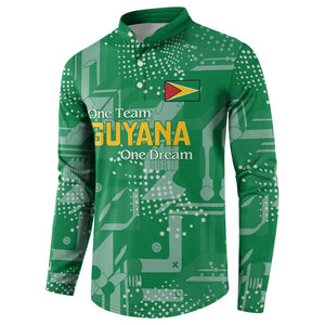 One Team One Game Guyana Football Custom Button Sweatshirt Pride Of Guyana Green Version