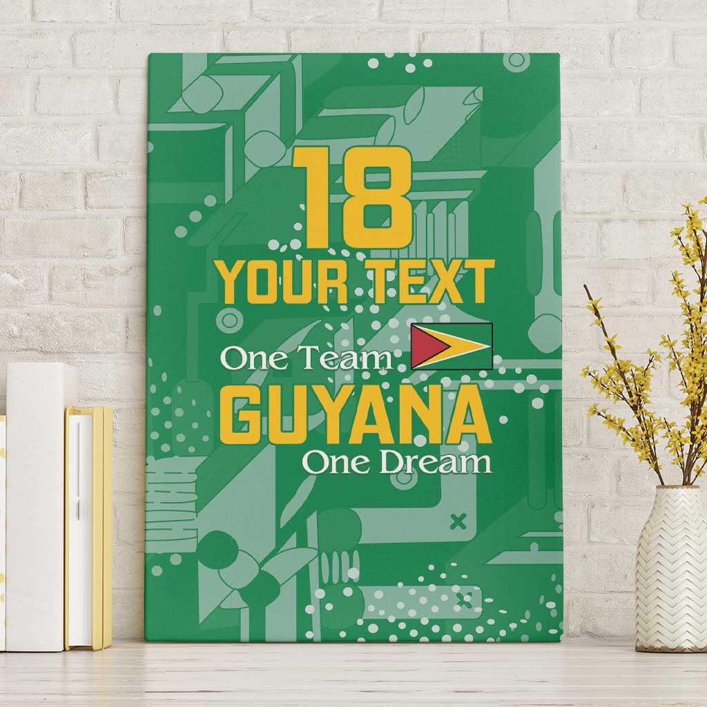 One Team One Game Guyana Football Custom Canvas Wall Art Pride Of Guyana Green Version - African Pride