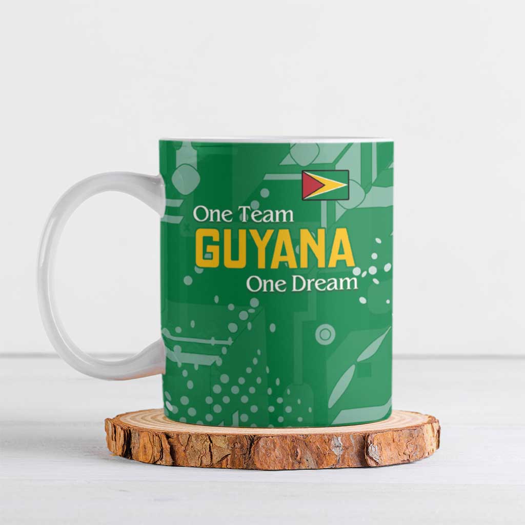 One Team One Game Guyana Football Custom Ceramic Mug Pride Of Guyana Green Version
