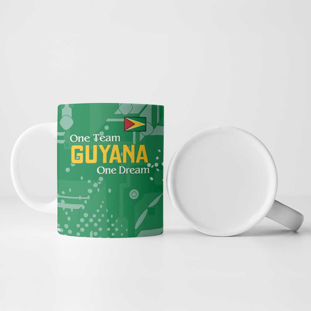 One Team One Game Guyana Football Custom Ceramic Mug Pride Of Guyana Green Version