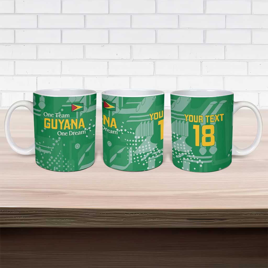 One Team One Game Guyana Football Custom Ceramic Mug Pride Of Guyana Green Version