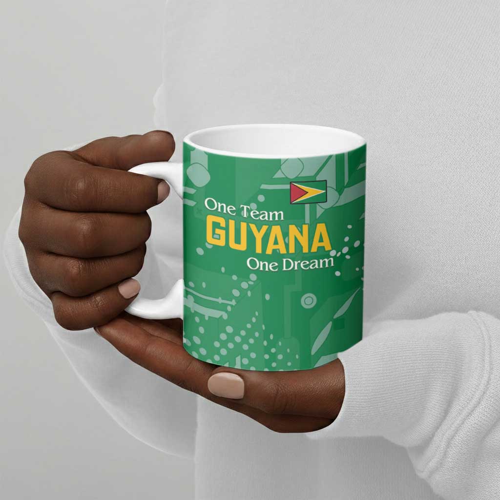 One Team One Game Guyana Football Custom Ceramic Mug Pride Of Guyana Green Version