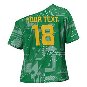 One Team One Game Guyana Football Custom Cross Shoulder Shirt Pride Of Guyana Green Version