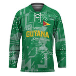 One Team One Game Guyana Football Custom Hockey Jersey Pride Of Guyana Green Version