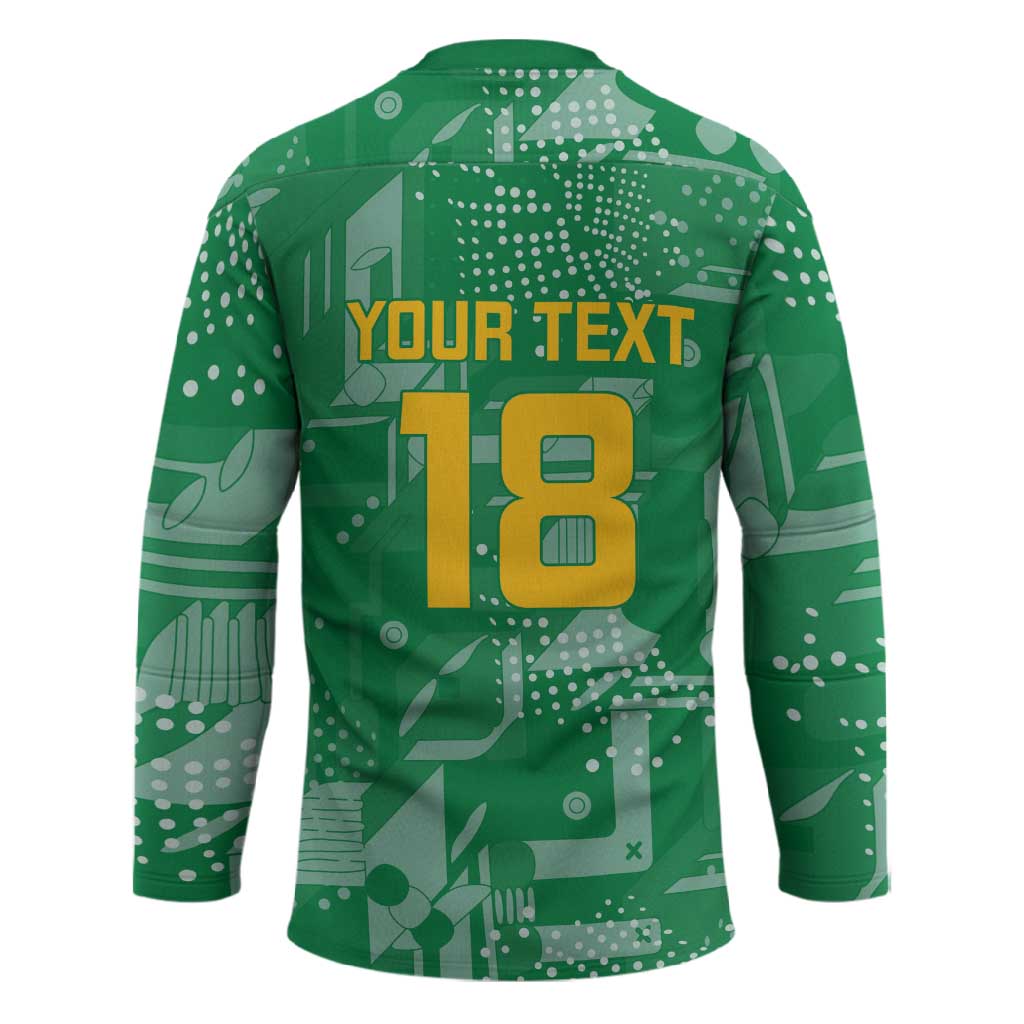 One Team One Game Guyana Football Custom Hockey Jersey Pride Of Guyana Green Version