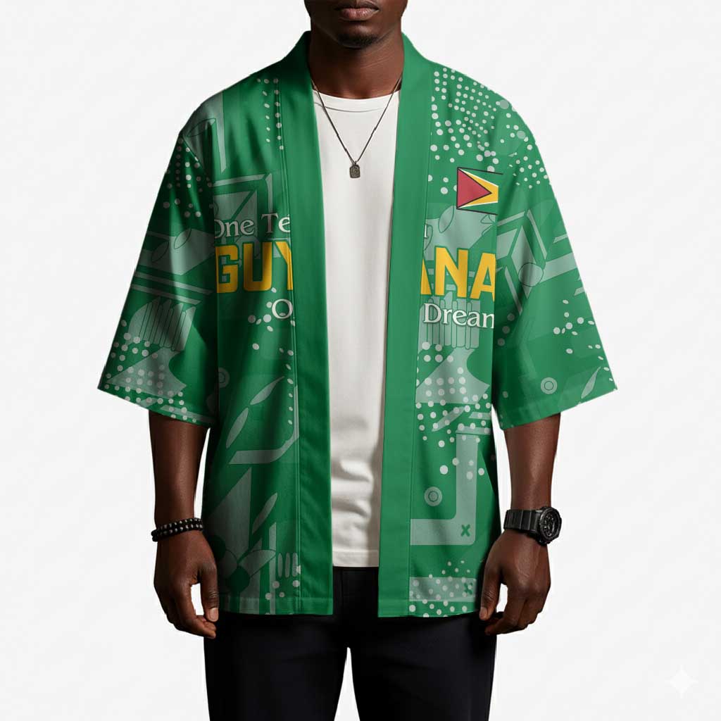 One Team One Game Guyana Football Custom Kimono Pride Of Guyana Green Version