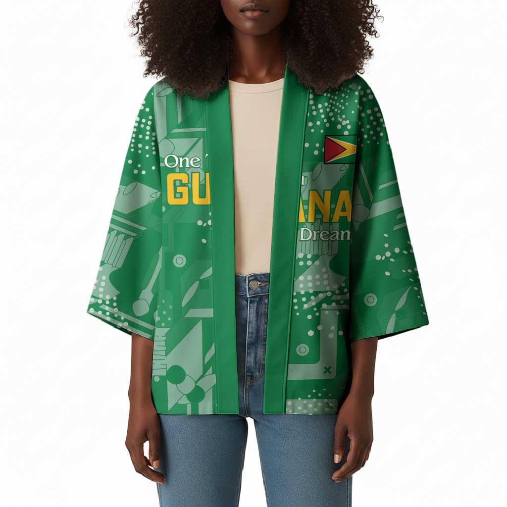 One Team One Game Guyana Football Custom Kimono Pride Of Guyana Green Version
