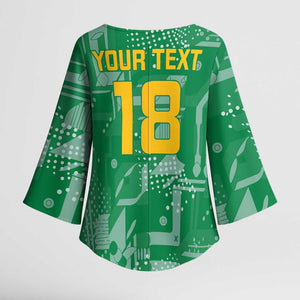 One Team One Game Guyana Football Custom Kimono Sleeve Blouse Pride Of Guyana Green Version