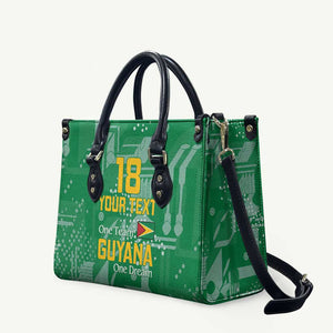 One Team One Game Guyana Football Custom Leather Bag Pride Of Guyana Green Version