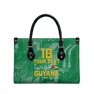 One Team One Game Guyana Football Custom Leather Bag Pride Of Guyana Green Version