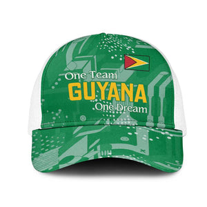 One Team One Game Guyana Mesh Trucker Cap Pride Of Guyana Green Version - African Pride