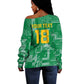One Team One Game Guyana Football Custom Off Shoulder Sweater Pride Of Guyana Green Version - African Pride