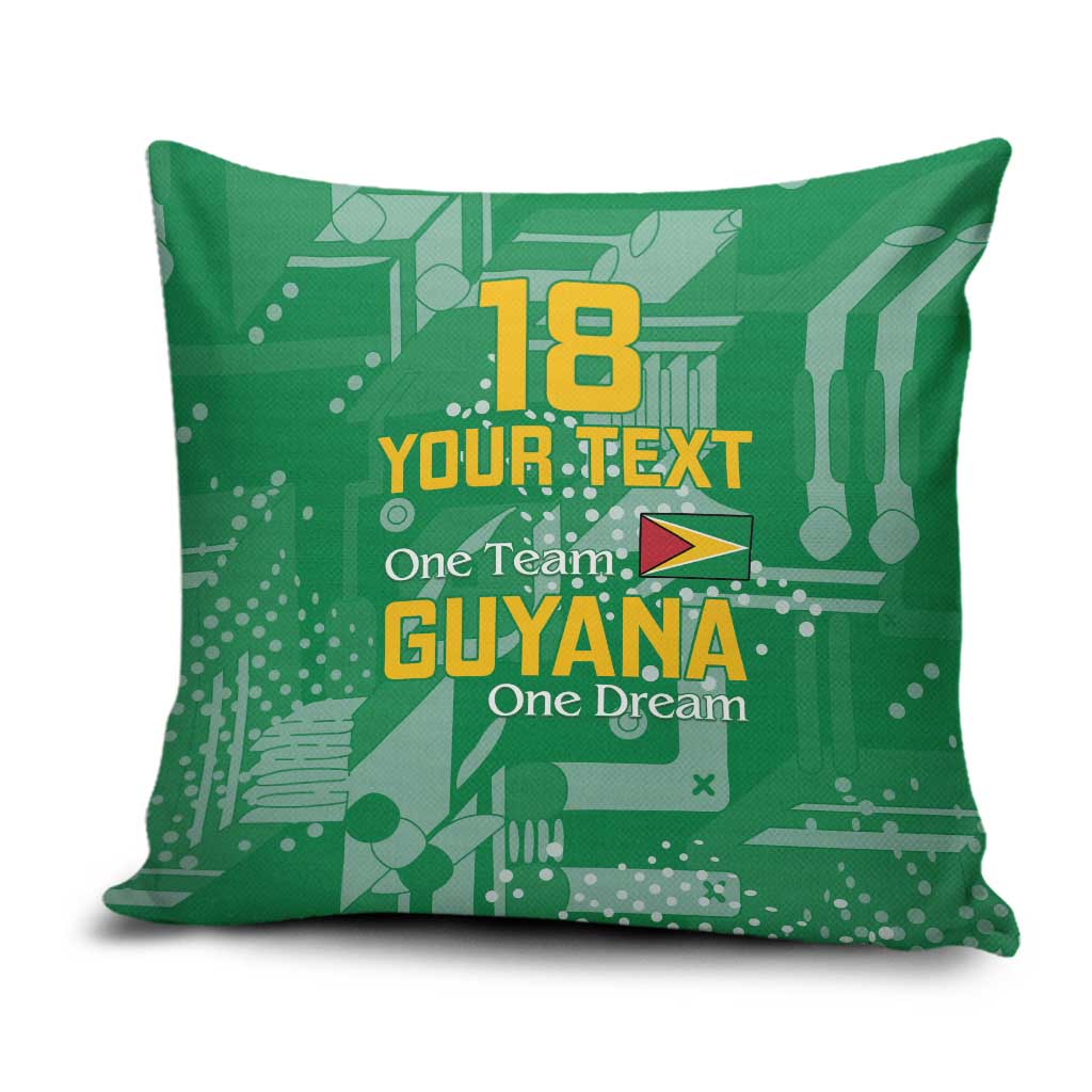 One Team One Game Guyana Football Custom Pillow Cover Pride Of Guyana Green Version