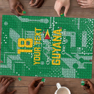 One Team One Game Guyana Football Custom Puzzle Pride Of Guyana Green Version