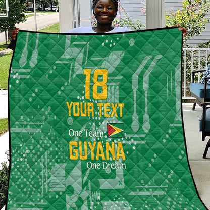 One Team One Game Guyana Football Custom Quilt Pride Of Guyana Green Version - African Pride