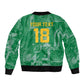 One Team One Game Guyana Football Custom Sleeve Zip Bomber Jacket Pride Of Guyana Green Version - African Pride