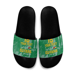 One Team One Game Guyana Football Custom Slide Sandals Pride Of Guyana Green Version