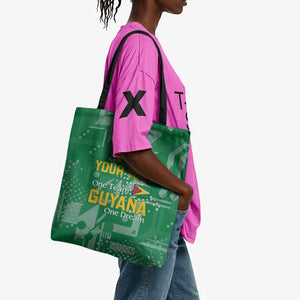One Team One Game Guyana Football Custom Tote Bag Pride Of Guyana Green Version
