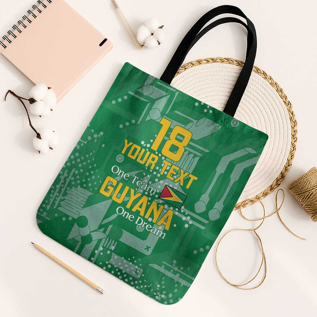 One Team One Game Guyana Football Custom Tote Bag Pride Of Guyana Green Version