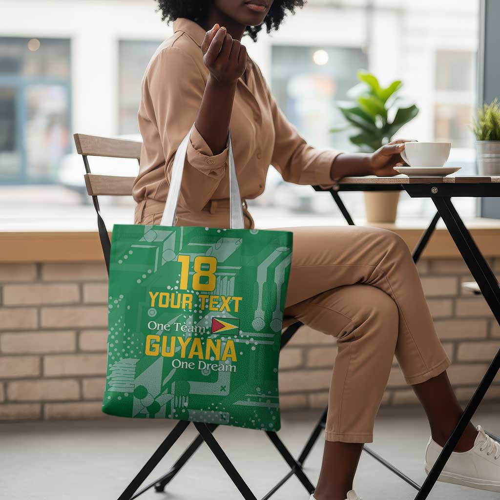 One Team One Game Guyana Football Custom Tote Bag Pride Of Guyana Green Version