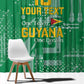One Team One Game Guyana Football Custom Window Curtain Pride Of Guyana Green Version - African Pride